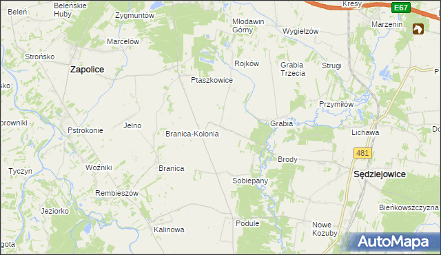 mapa Brzeski gmina Sędziejowice, Brzeski gmina Sędziejowice na mapie Targeo