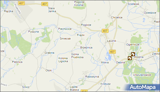 mapa Brzeźnica gmina Biała, Brzeźnica gmina Biała na mapie Targeo