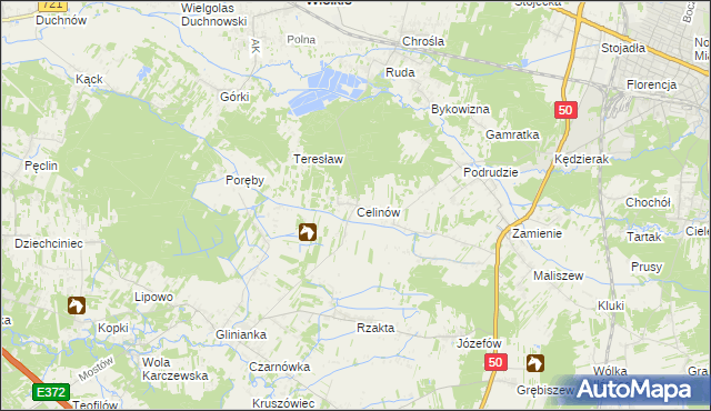 mapa Celinów gmina Dębe Wielkie, Celinów gmina Dębe Wielkie na mapie Targeo