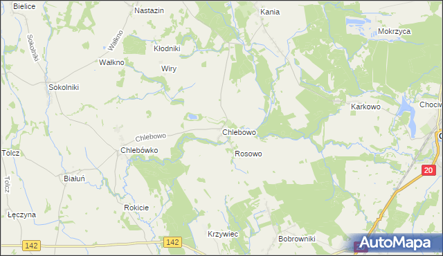 mapa Chlebowo gmina Stara Dąbrowa, Chlebowo gmina Stara Dąbrowa na mapie Targeo
