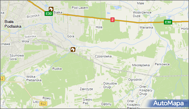 mapa Czosnówka, Czosnówka na mapie Targeo