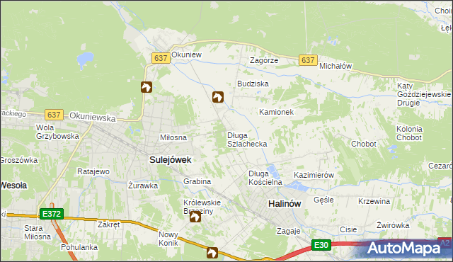 mapa Długa Szlachecka, Długa Szlachecka na mapie Targeo