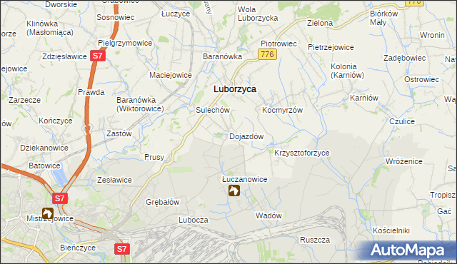 mapa Dojazdów, Dojazdów na mapie Targeo