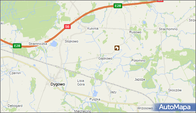 mapa Gąskowo, Gąskowo na mapie Targeo