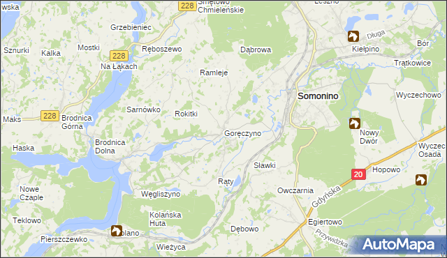 mapa Goręczyno, Goręczyno na mapie Targeo