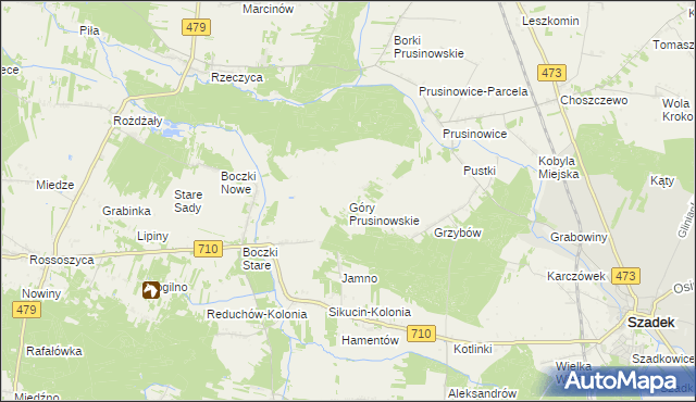 mapa Góry Prusinowskie, Góry Prusinowskie na mapie Targeo