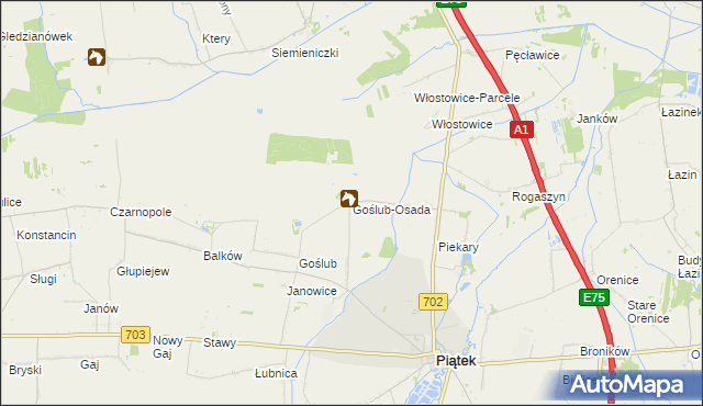 mapa Goślub-Osada, Goślub-Osada na mapie Targeo