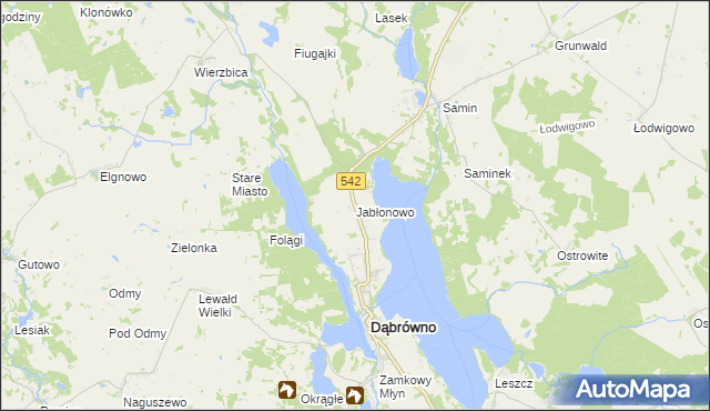 mapa Jabłonowo gmina Dąbrówno, Jabłonowo gmina Dąbrówno na mapie Targeo