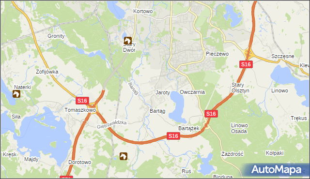 mapa Jaroty, Jaroty na mapie Targeo