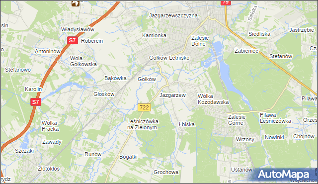 mapa Jazgarzew, Jazgarzew na mapie Targeo