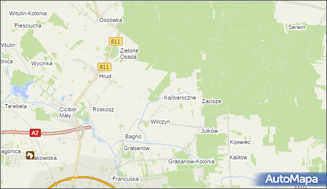 mapa Kamieniczne, Kamieniczne na mapie Targeo