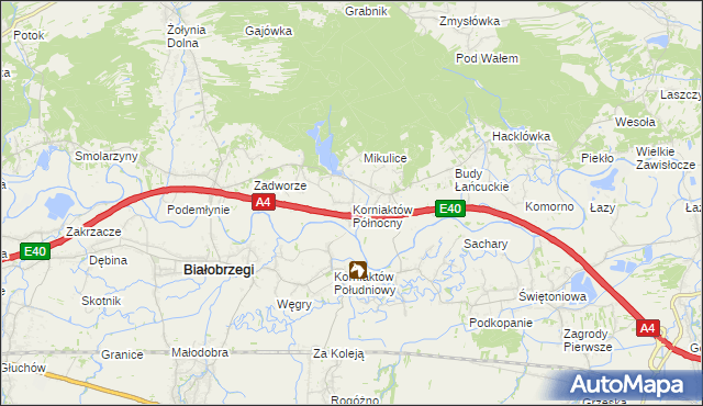 mapa Korniaktów Północny, Korniaktów Północny na mapie Targeo