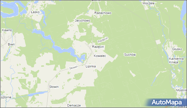 mapa Kowalec, Kowalec na mapie Targeo