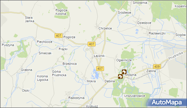 mapa Łącznik, Łącznik na mapie Targeo