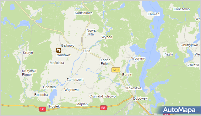 mapa Ładne Pole, Ładne Pole na mapie Targeo