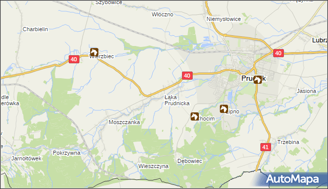 mapa Łąka Prudnicka, Łąka Prudnicka na mapie Targeo