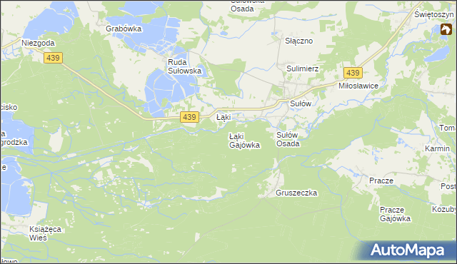 mapa Łąki Gajówka, Łąki Gajówka na mapie Targeo