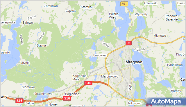 mapa Lasowiec, Lasowiec na mapie Targeo
