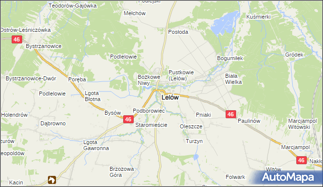 mapa Lelów, Lelów na mapie Targeo