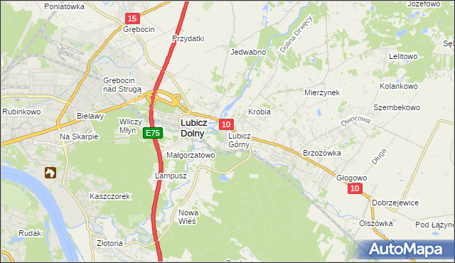 mapa Lubicz Górny, Lubicz Górny na mapie Targeo