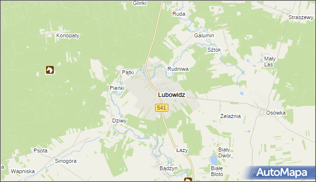 mapa Lubowidz powiat żuromiński, Lubowidz powiat żuromiński na mapie Targeo