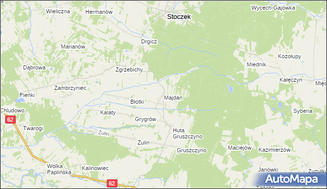 mapa Majdan gmina Stoczek, Majdan gmina Stoczek na mapie Targeo