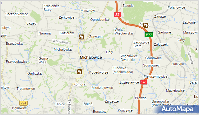 mapa Masłomiąca, Masłomiąca na mapie Targeo