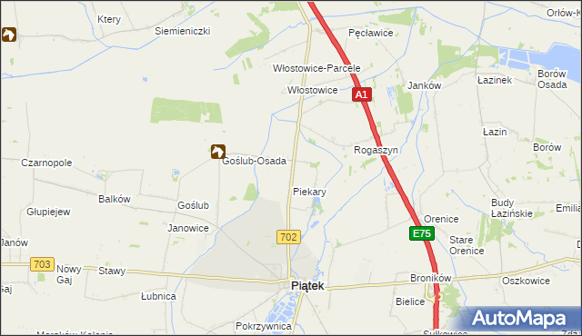 mapa Michałówka gmina Piątek, Michałówka gmina Piątek na mapie Targeo