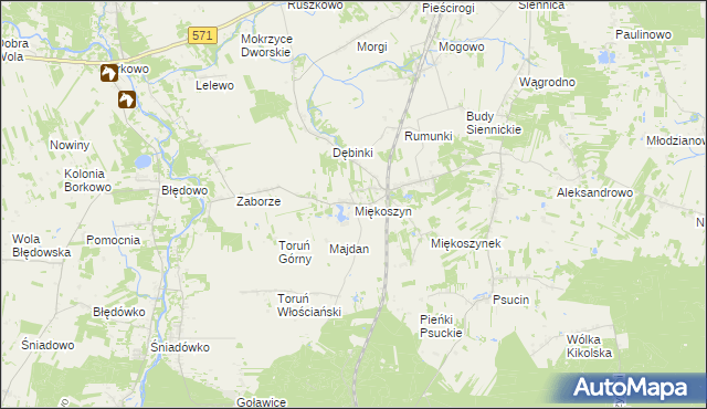 mapa Miękoszyn, Miękoszyn na mapie Targeo