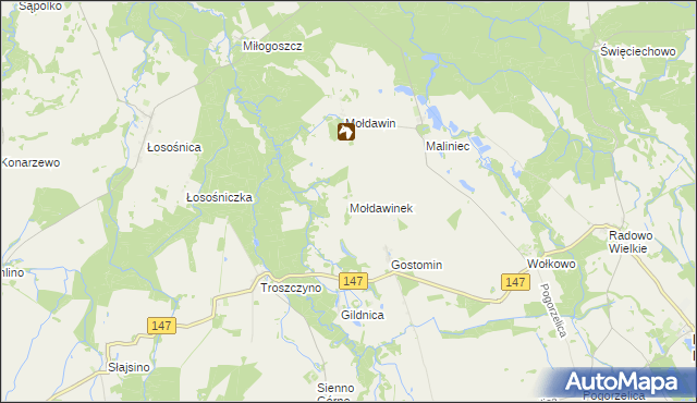 mapa Mołdawinek, Mołdawinek na mapie Targeo