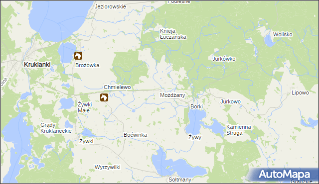 mapa Możdżany, Możdżany na mapie Targeo