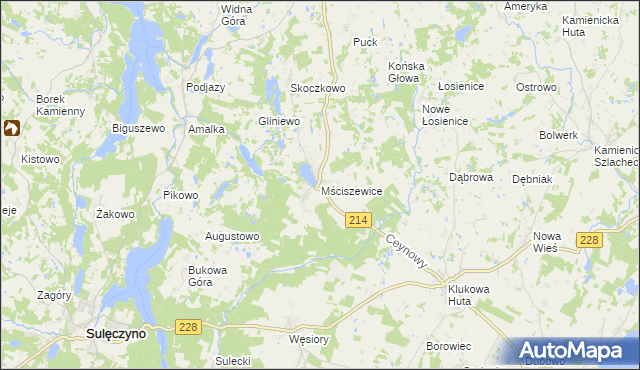 mapa Mściszewice, Mściszewice na mapie Targeo