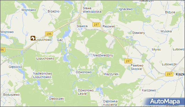 mapa Niedźwiedziny, Niedźwiedziny na mapie Targeo