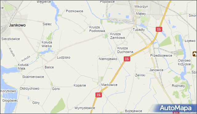 mapa Niemojewko, Niemojewko na mapie Targeo