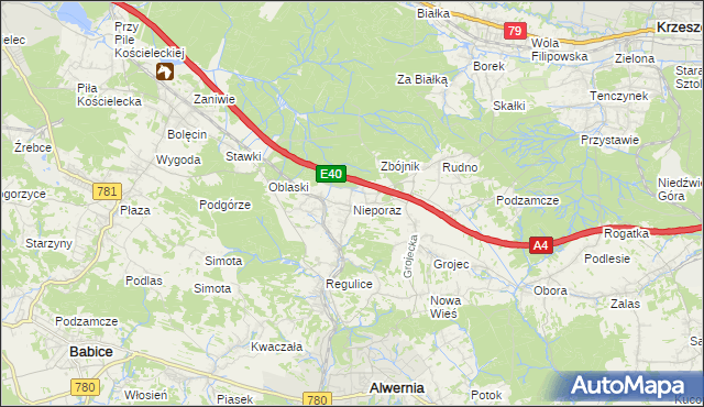 mapa Nieporaz, Nieporaz na mapie Targeo