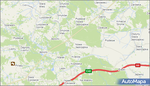 mapa Nowa Jastrząbka, Nowa Jastrząbka na mapie Targeo