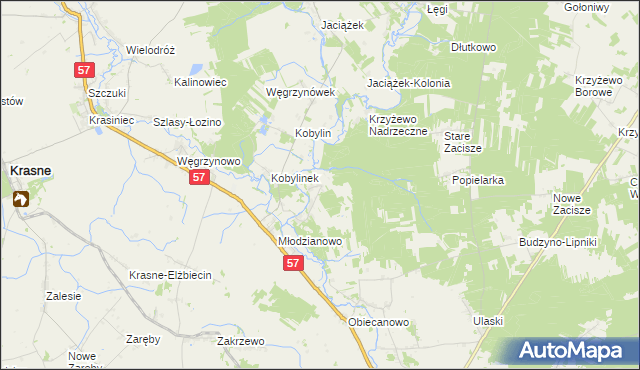 mapa Obłudzin, Obłudzin na mapie Targeo