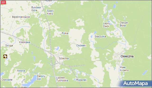 mapa Osówek gmina Osieczna, Osówek gmina Osieczna na mapie Targeo