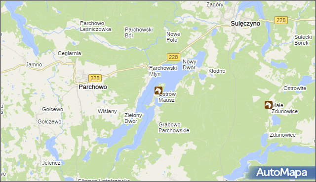 mapa Ostrów Mausz, Ostrów Mausz na mapie Targeo