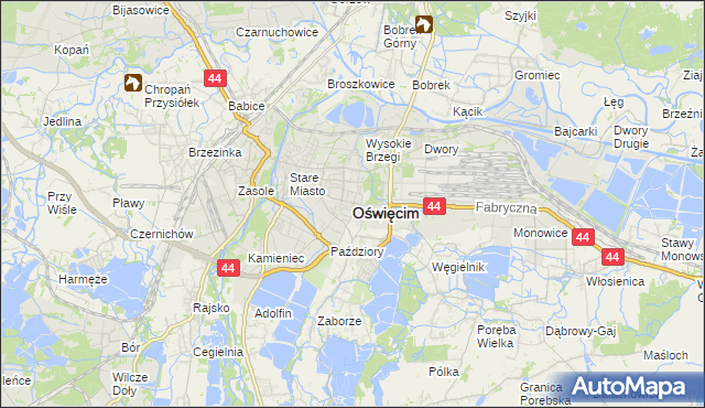 mapa Oświęcimia, Oświęcim na mapie Targeo