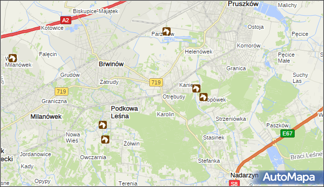 mapa Otrębusy, Otrębusy na mapie Targeo