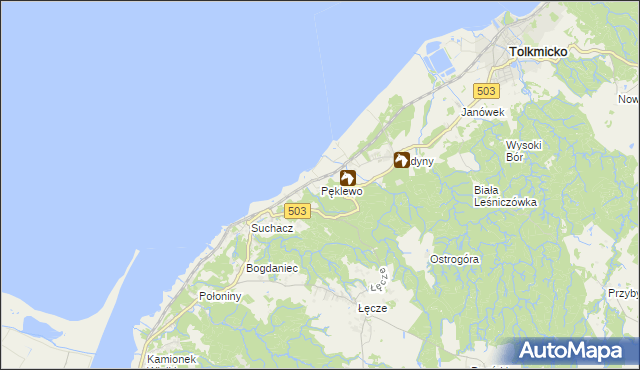 mapa Pęklewo, Pęklewo na mapie Targeo