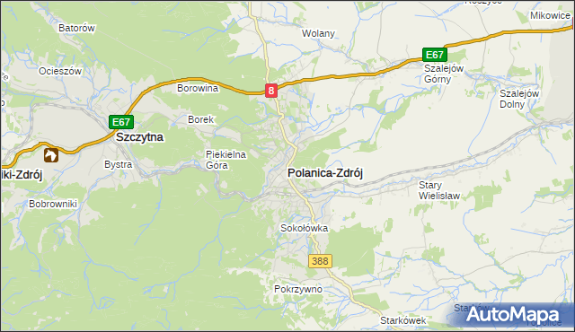 mapa Polanica-Zdrój, Polanica-Zdrój na mapie Targeo