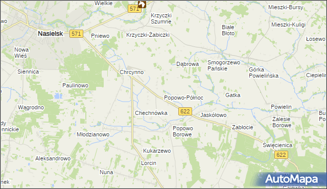 mapa Popowo-Północ, Popowo-Północ na mapie Targeo