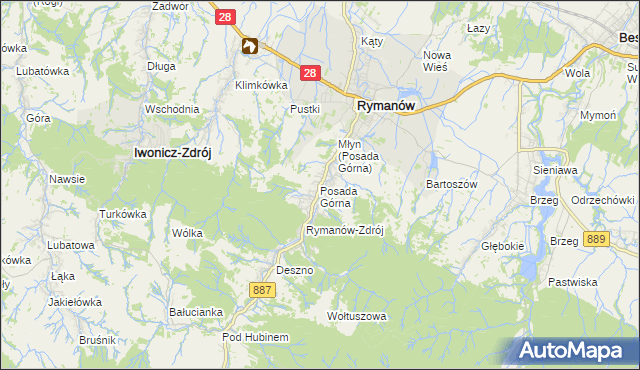 mapa Posada Górna, Posada Górna na mapie Targeo