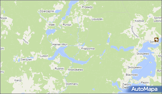 mapa Prądzonka, Prądzonka na mapie Targeo