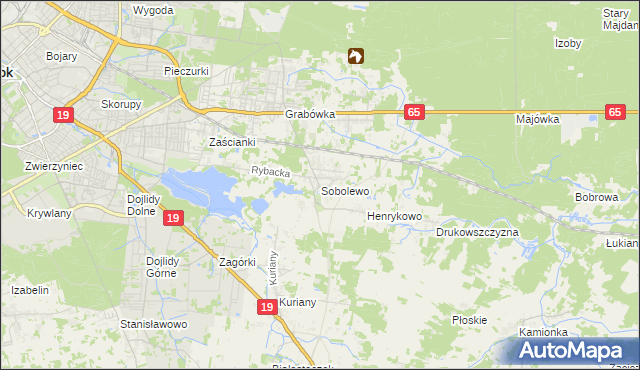 mapa Sobolewo gmina Supraśl, Sobolewo gmina Supraśl na mapie Targeo