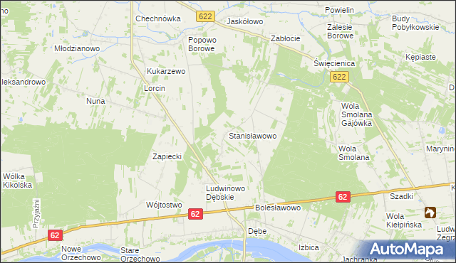 mapa Stanisławowo gmina Serock, Stanisławowo gmina Serock na mapie Targeo