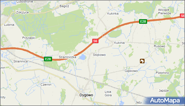mapa Stojkowo, Stojkowo na mapie Targeo