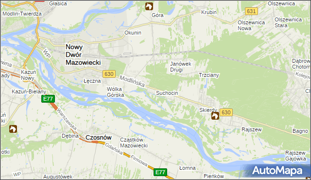 mapa Suchocin gmina Jabłonna, Suchocin gmina Jabłonna na mapie Targeo
